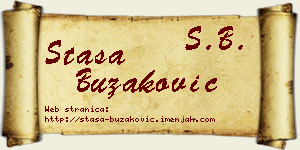 Staša Buzaković vizit kartica